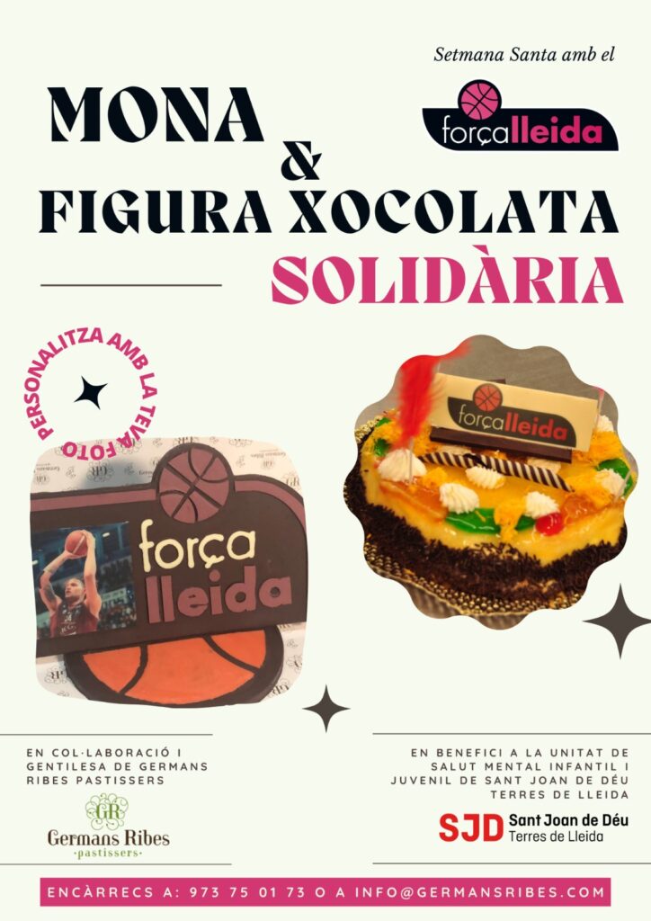 Mona i figura de xocolata solidària amb el Força Lleida